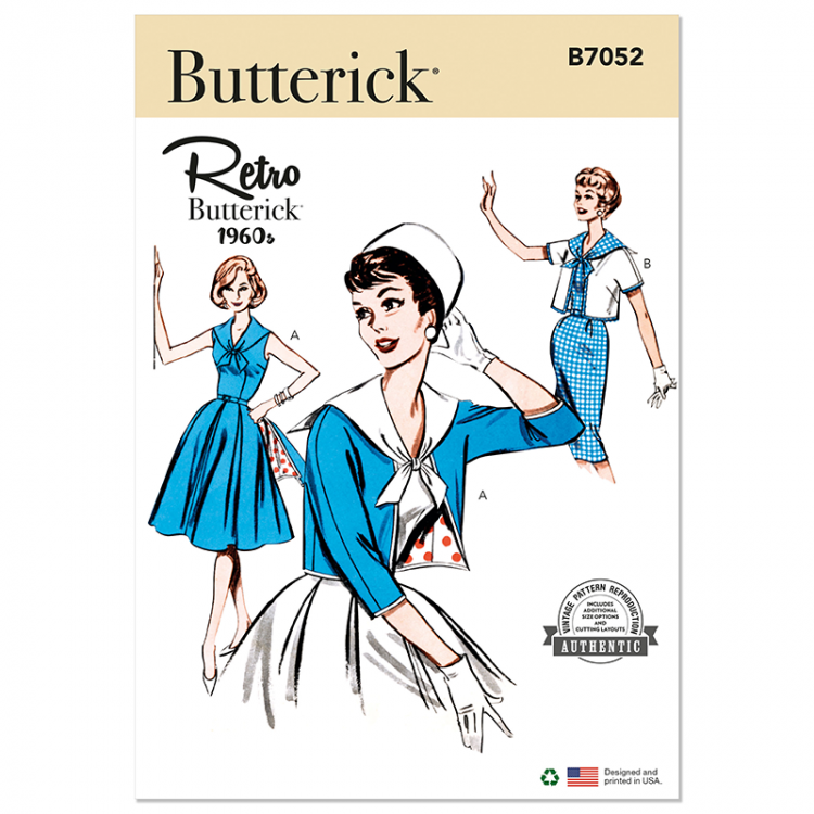 Patron Butterick 7052 - Ensemble robe et veste rétro année 60