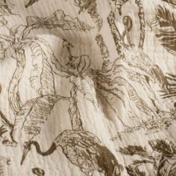Tissu double gaze - Jungle gris taupe