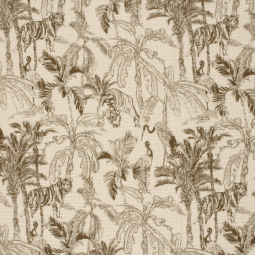 Tissu double gaze - Jungle gris taupe