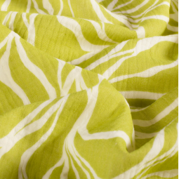 Tissu double gaze - Abstrait vert citron