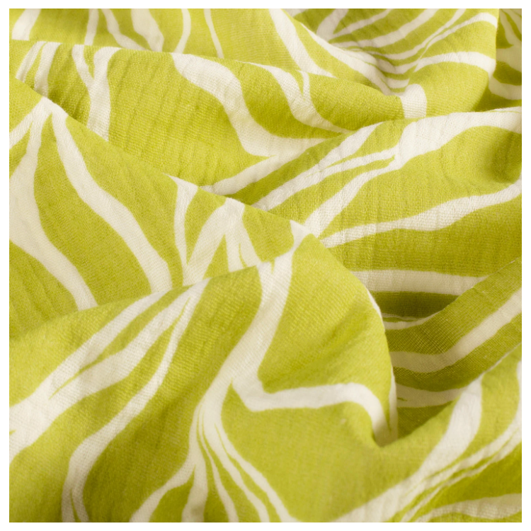Tissu double gaze - Abstrait vert citron