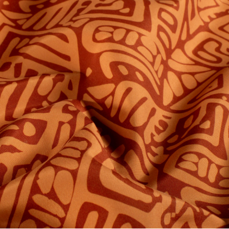 Tissu short de bain déperlant - Abstrait brique