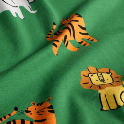 Tissu jersey coton - Tigres vert