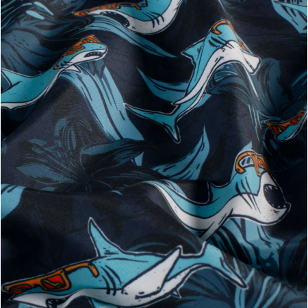 Tissu short de bain déperlant - Requin bleu