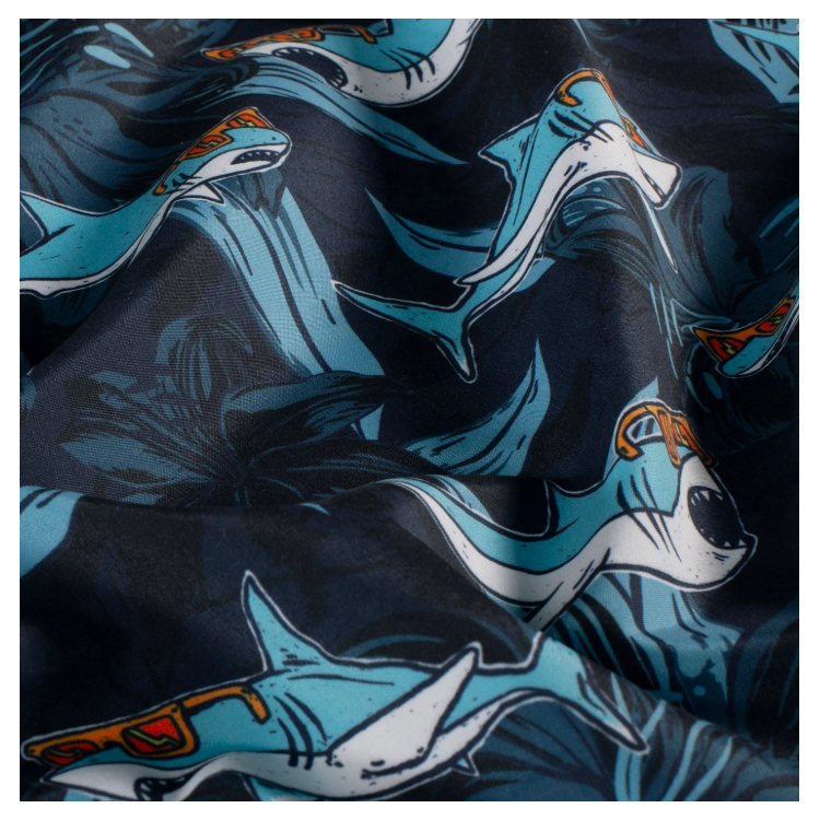 Tissu short de bain déperlant - Requin bleu