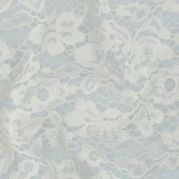 Tissu dentelle - Fleurs ivoire