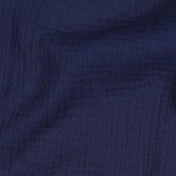 Tissu double gaze - Bleu marine