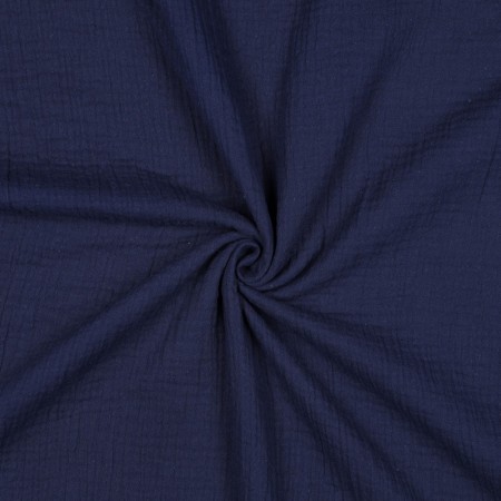 Tissu double gaze - Bleu marine