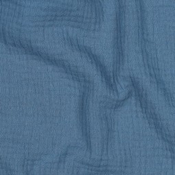 Tissu double gaze - Indigo