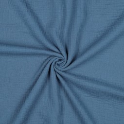 Tissu double gaze - Indigo