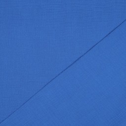 Tissu double gaze - Cobalt