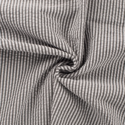 Seersucker - Rayure blanc et noir