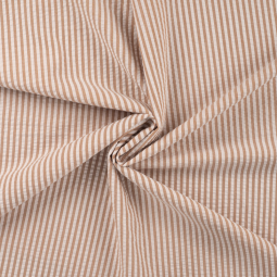 Tissu seersucker - Stripe seersucker caramel
