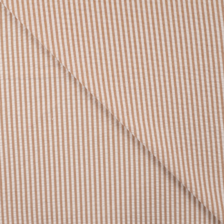 Tissu seersucker - Stripe seersucker caramel