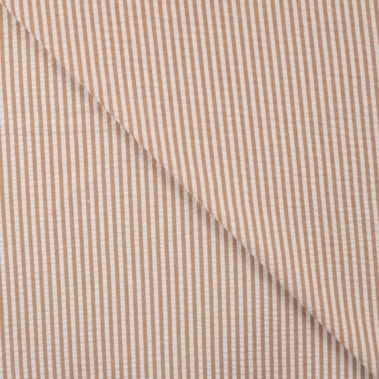 Tissu seersucker - Stripe seersucker caramel