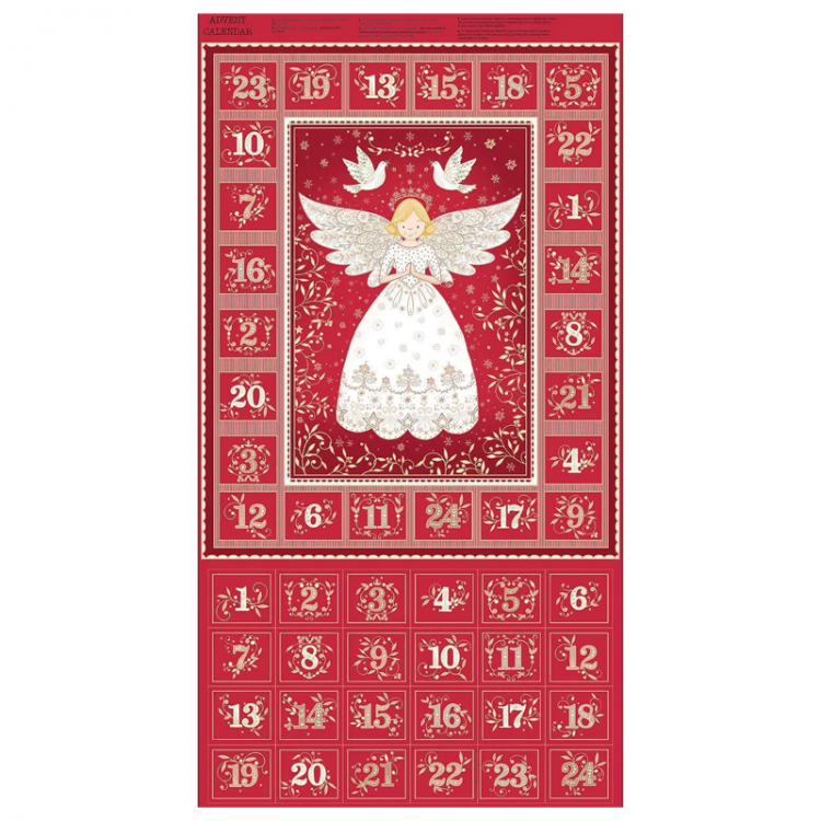Tissu Noël - Angels avent calendar