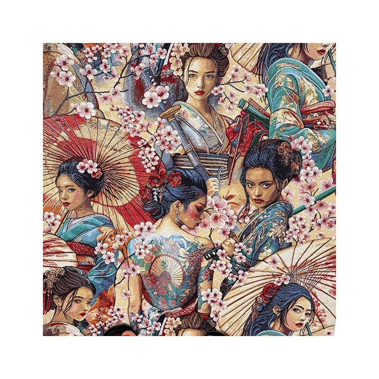 Tissu jacquard - Samouraïs