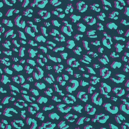 Tissu coton enduit - Léopard bleu