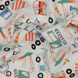 Tissu voile de coton - Véhicule écru