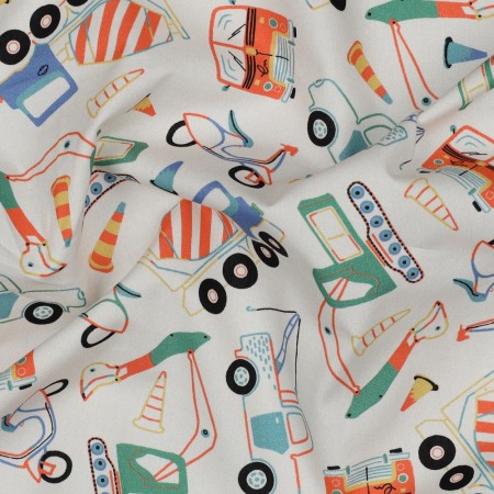 Tissu voile de coton - Véhicule écru