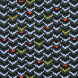 Tissu coton satiné - Géométrique vert foncé