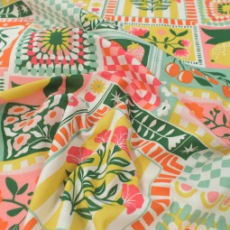 Tissu coton - Smoothie multicolore