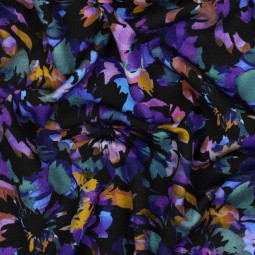 Tissu jersey punta di roma - Digital flowers black