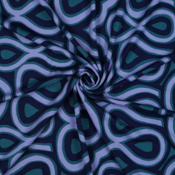 Tissu jersey punta di roma - Abstract petrol