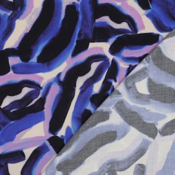 Tissu Viscose - Digital abstract cobalt
