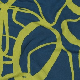 Tissu Polyester - Magnolia stretch abstract petrol