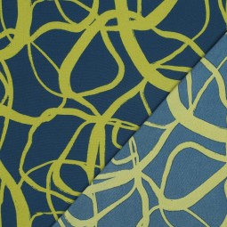 Tissu Polyester - Magnolia stretch abstract petrol