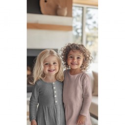 Tissu polaire chiné écru de coton biologique