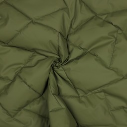 Tissu matelassé - Polygones kaki