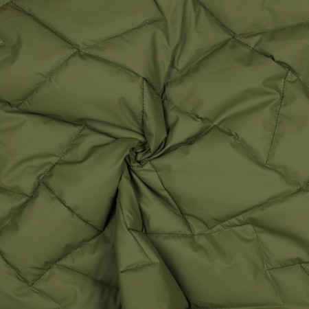 Tissu matelassé - Polygones kaki