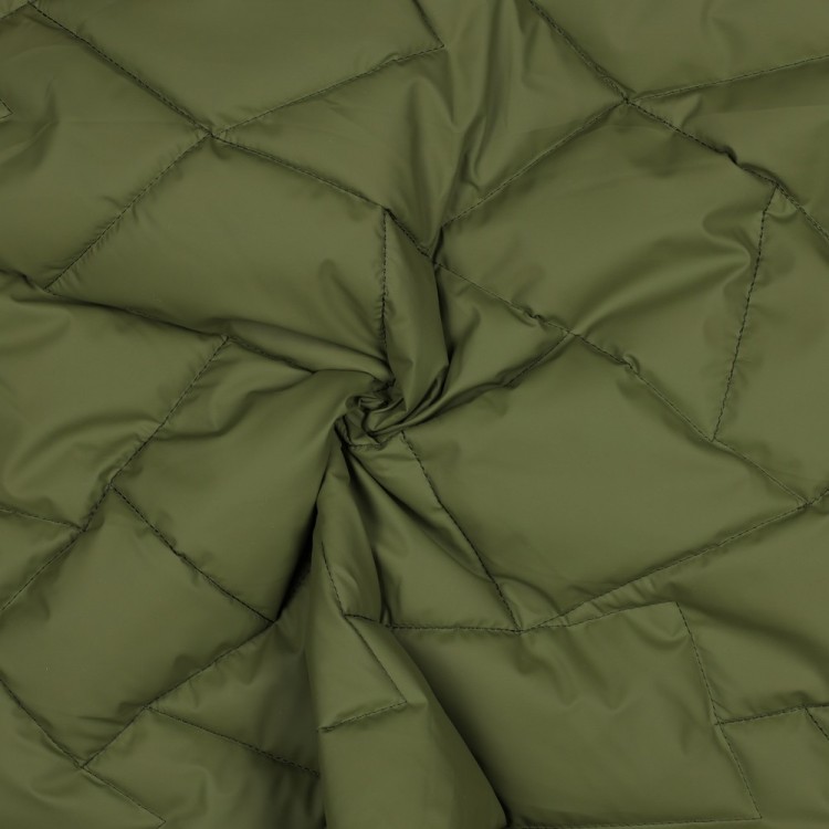 Tissu matelassé - Polygones kaki