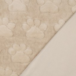 Tissu polaire doudou - Patte de chien