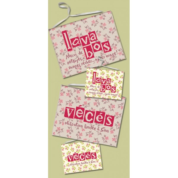 Fiche de broderie Lilipoints : Lavabos & vécés