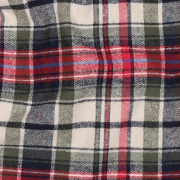 Tissu flanelle - Carreaux rouge vert