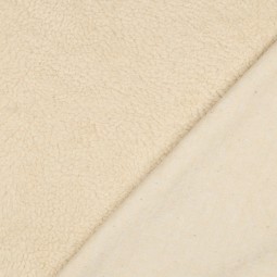 Tissu sherpa coton - Beige