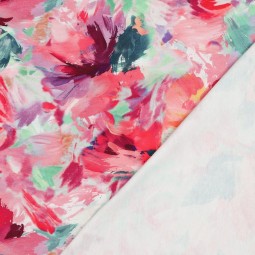Tissu jersey sweat French Terry - Digital flowers