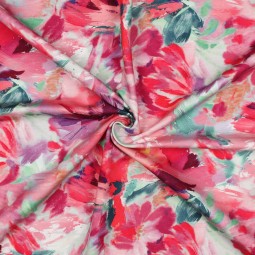 Tissu jersey sweat French Terry - Digital flowers