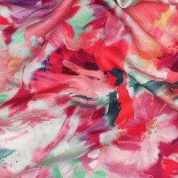 Tissu jersey sweat French Terry - Digital flowers