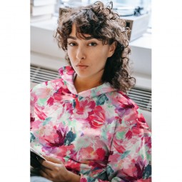 Tissu jersey sweat French Terry - Digital flowers