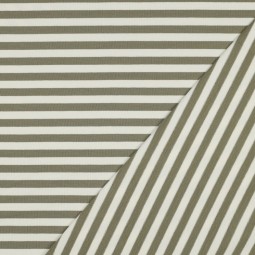 Tissu sweat french terry - Rayures Vert mousse blanc