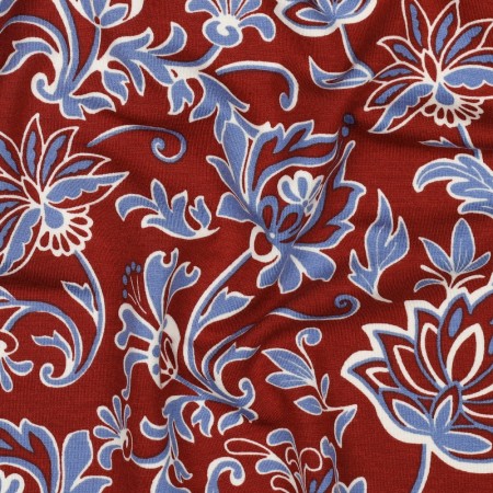 Tissu jersey punta di roma - Paisley bordeaux