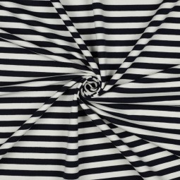 Tissu sweat french terry - Rayures marine