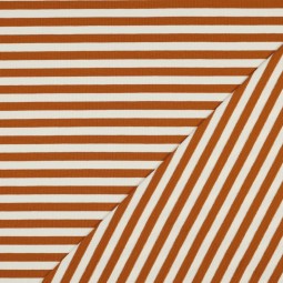 Tissu sweat french terry - Rayures marron clair