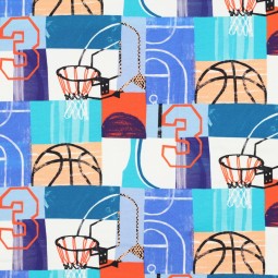 Tissu jersey sweat French Terry - Basketball bleu