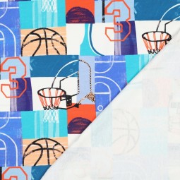 Tissu jersey sweat French Terry - Basketball bleu