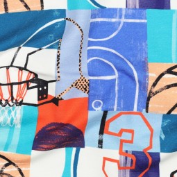 Tissu jersey sweat French Terry - Basketball bleu